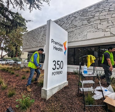 Commercial monument sign installation in Bay Area by GC Power Design