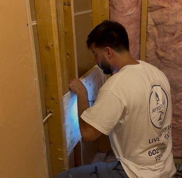Installing structural backing inside the walls in shower