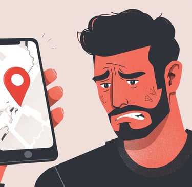 um homem com barba e um telefone