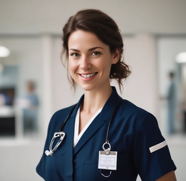 Close-up of a stethoscope and nurse's watch on a clean white surface.
