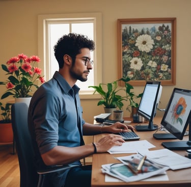 A majestic tiger prowling through lush green forest under dappled sunlight.