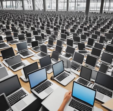 A sleek modern laptop with vibrant backlighting on a stylish desk setup.