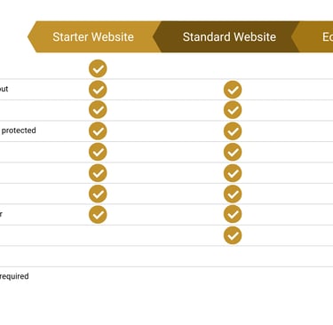 Below are example website styles created for different types of local and professional businesses