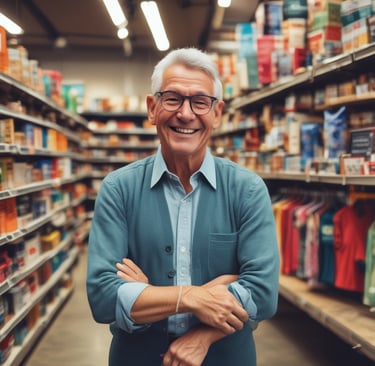 Portrait of a confident middle-aged man smiling, representing a satisfied client.