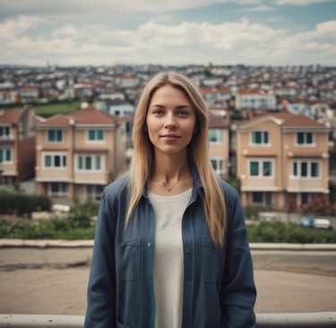 Photo of a professional woman in business attire, looking assured and approachable.