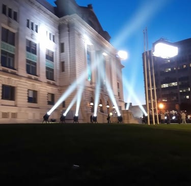 Searchlights on movie set batman 