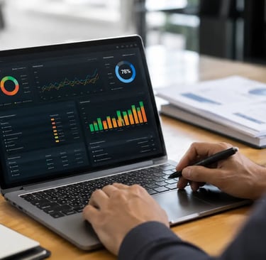 SEO audit showing website performance analysis, technical SEO checks and local SEO review for a busi