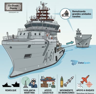 Infografía del Buque Carnota A-61: Especificaciones y Misiones de la Armada Española