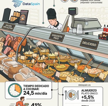 Infografía del auge de la comida preparada en España: Datos de consumo y mercado