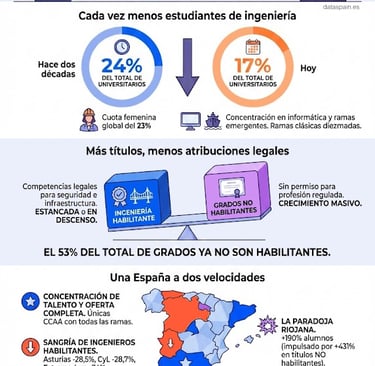 Infografía del déficit de ingenieros en España: Una amenaza a la soberanía tecnológica