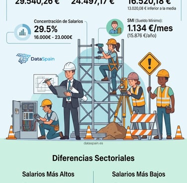 Infografía de la Estructura Salarial en España: La diferencia entre Salario Medio y Real