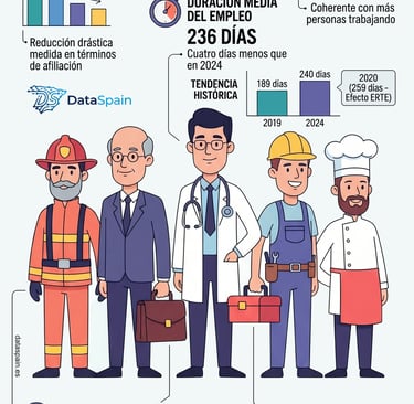 Datos de duración del empleo y fijos discontinuos en España
