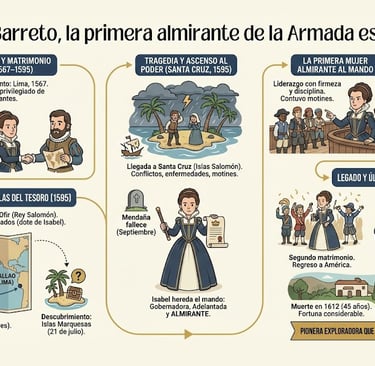 Infografía de Isabel Barreto, la primera mujer Almirante de la Armada española