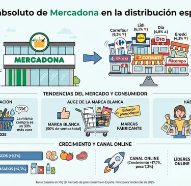 Infografía del liderazgo de Mercadona en España