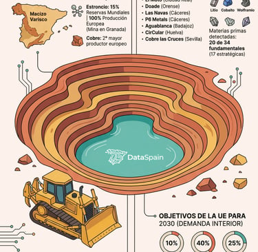 Infografía del Potencial Minero de España: Minerales críticos y Tierras Raras