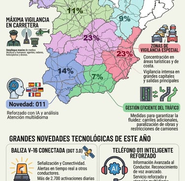 Infografía de la Operación Semana Santa 2026: 17 millones de viajes y tecnología DGT