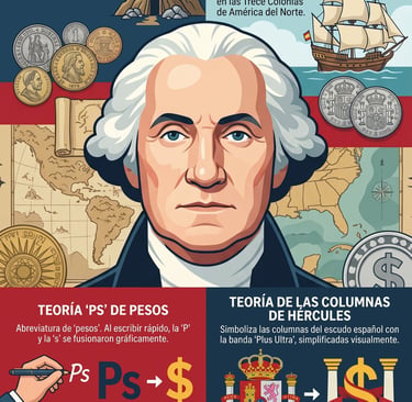 Infografía del Origen del Símbolo del Dólar ($): El Secreto de la Huella Española