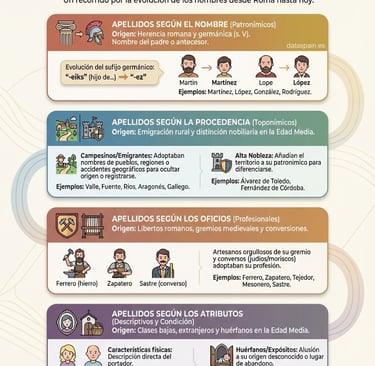 Infografía del Origen de los Apellidos en España