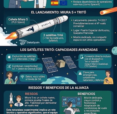 Infografía de PLD Space y Sateliot: La Primera Misión Espacial 100% Española