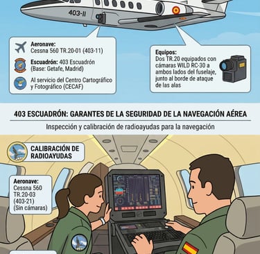 Infografía de las Misiones Ocultas del Ejército del Aire: El Escuadrón 403 y las Radioayudas