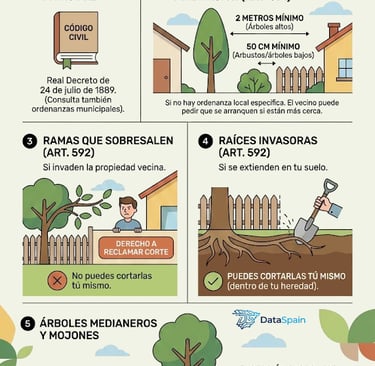Infografía de la Poda y Normativa de Jardines en España