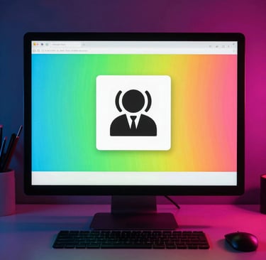 person using laptop computer holding card