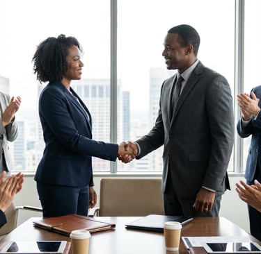 Diverse senior business leaders representing executive talent and trusted leadership hiring decision