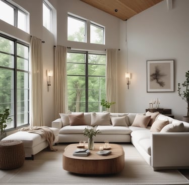 A cozy, sunlit corner of a family home filled with natural cleaning products and green plants.