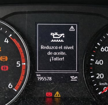 Aviso reduzca el nivel de aceite en Volkswagen Crafter