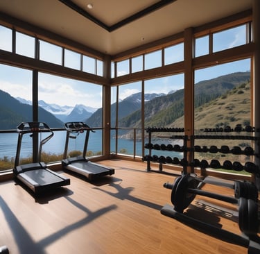 A serene morning yoga session by a sunlit window with soft neutral tones.