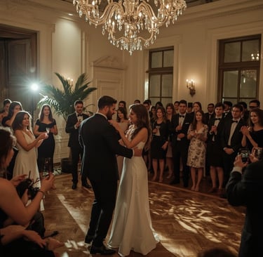 Banda ao vivo animando casamento elegante em São Paulo