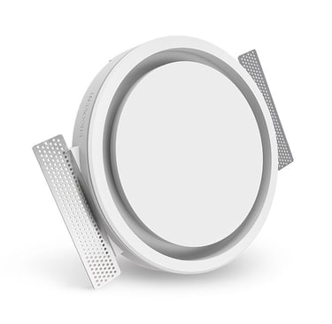 ERGOVENT RONDO 150/160 round frameless gypsum diffuser product view showing spring mounting clips