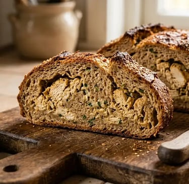 Pão Low Carb Recheado com Frango