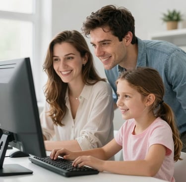 woman in blue sweater beside girl in blue sweater