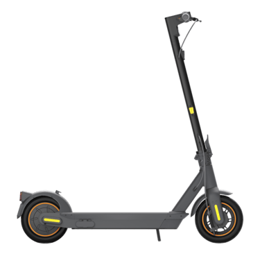 a scooter with a red car in the background