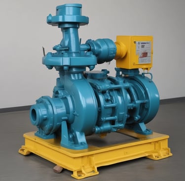Heavy-duty industrial pump installed in a factory