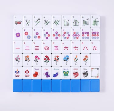 mahjong tiles that are labeled with the dragon names