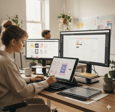 woman creating digital product