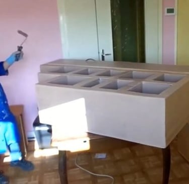 Peinture meubles en carton - peinture acrylique