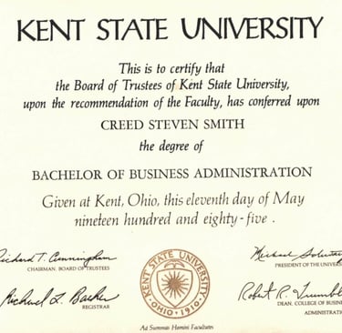 Creed Smith Bachelor Of Business Administration Diploma