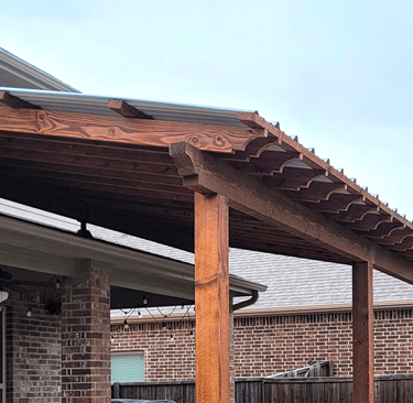 Pergolas attached Brick House
