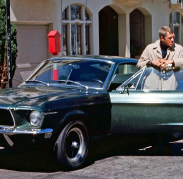 steve mcqueen and his iconic green bullitt ford mustang