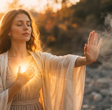 femme qui se reconnecte à son intuition et éloigne la toxicité de sa vie