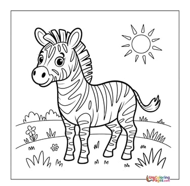 free pdf zebra coloring page