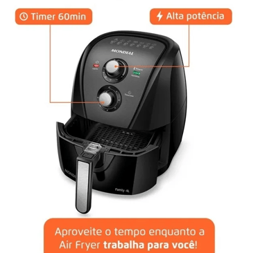 Fritadeira sem óleo air fryer 4L Mondial 1500W AFN-40-BFT