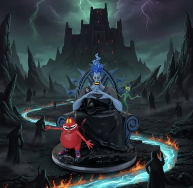 Disney's Hades- God of the underworld with Pain and panic figurine