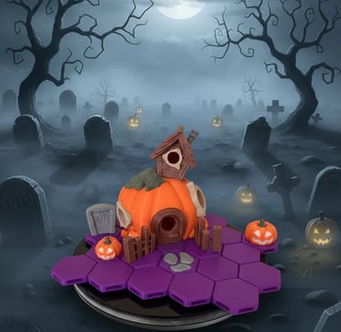 spooky Halloween playset with matching bat figurine