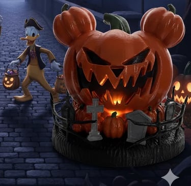 Disney Halloween pumpkin double sided nightmare before Christmas figurine 