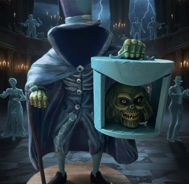 Haunted Mansion Disney hatbox ghost figurine