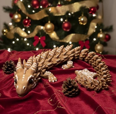 'Gingerbread' inspired articulated dragon